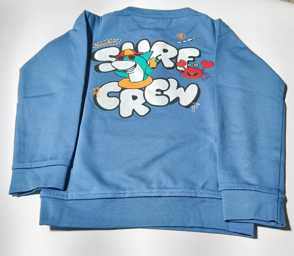 Girls and Boys Premium Front and Back Printed Y Neck Full-Sleeve T-shirts(Pack of 3 - Yellow, Blue & Navy)