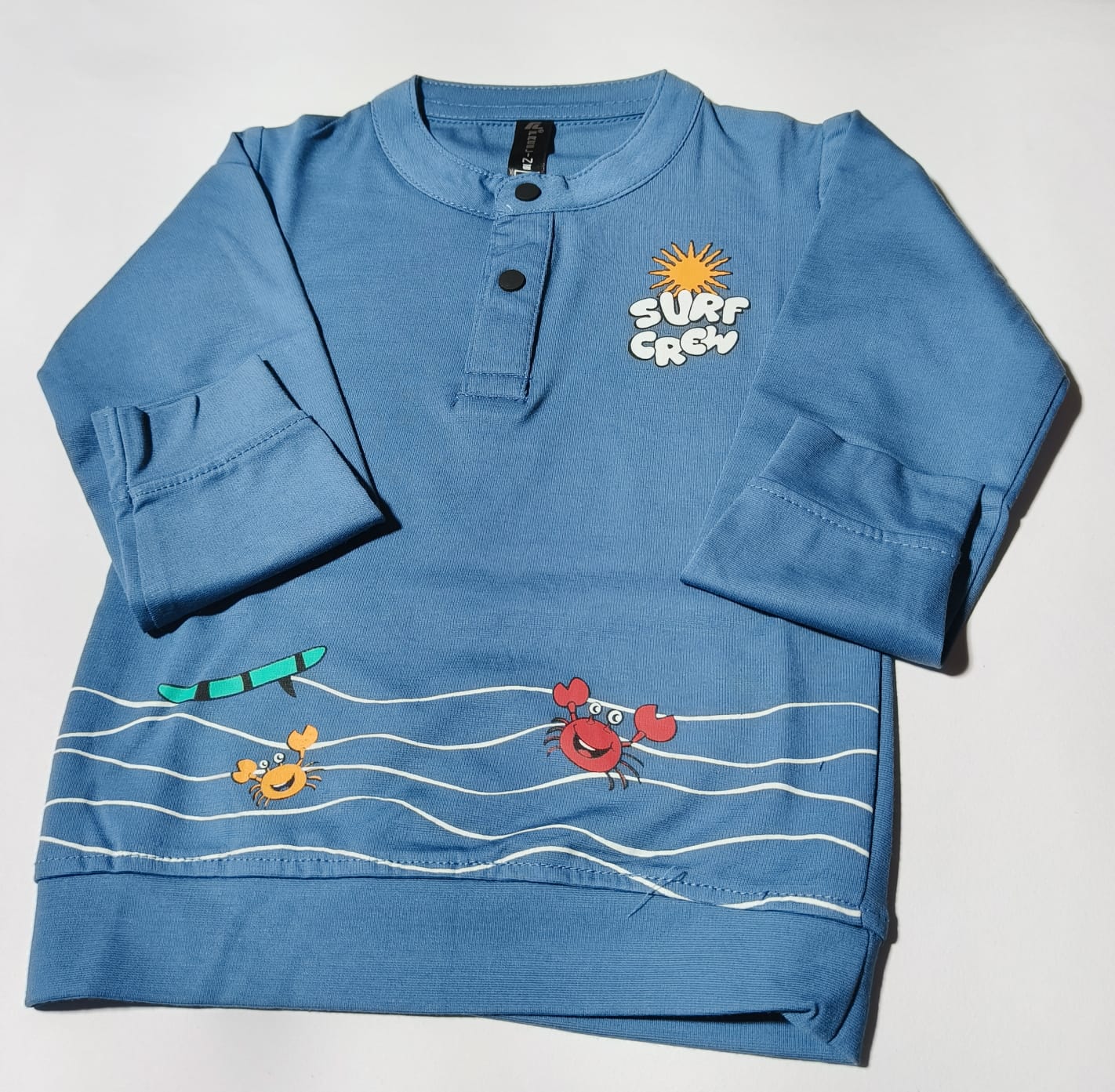 Girls and Boys Premium Front and Back Printed Y Neck Full-Sleeve T-shirts(Pack of 3 - Yellow, Blue & Navy)