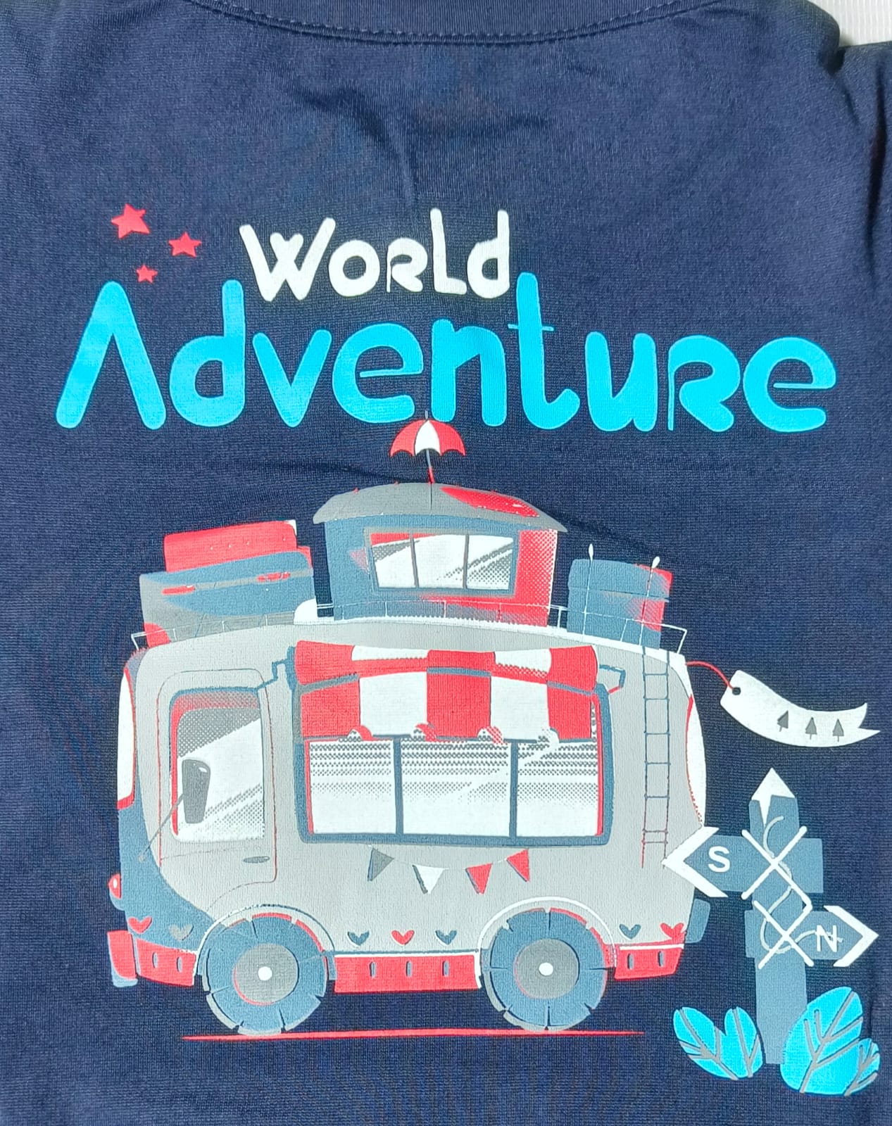 Boys and Girls Premium Front and Back Printed Y Neck Full-Sleeve T-shirts(Pack of 2 - Blue & Navy)