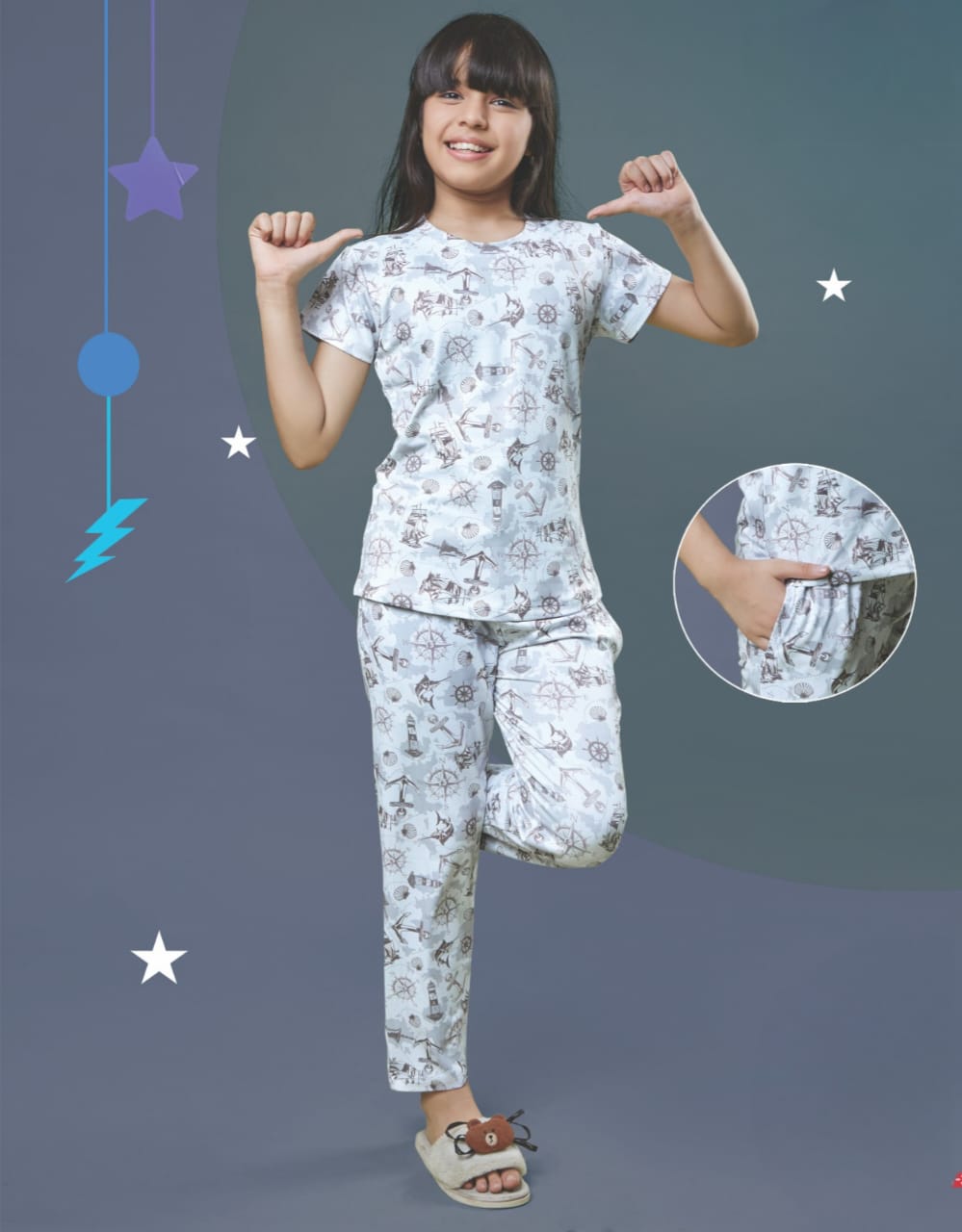 Girls Digital Looper All Over Print (Co-Ord Set) with Side Pockets