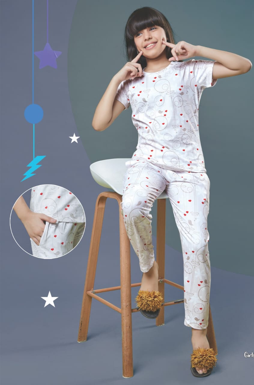Girls Digital Looper All Over Print (Co-Ord Set) with Side Pockets
