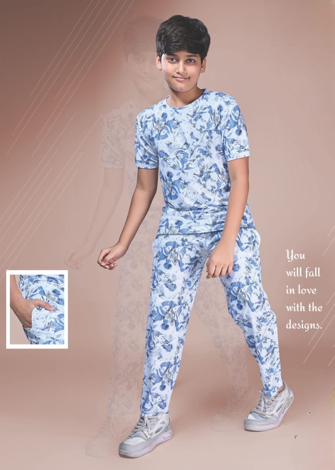 Boys Digital Looper All Over Print (Co-Ord Set) with Side Pockets