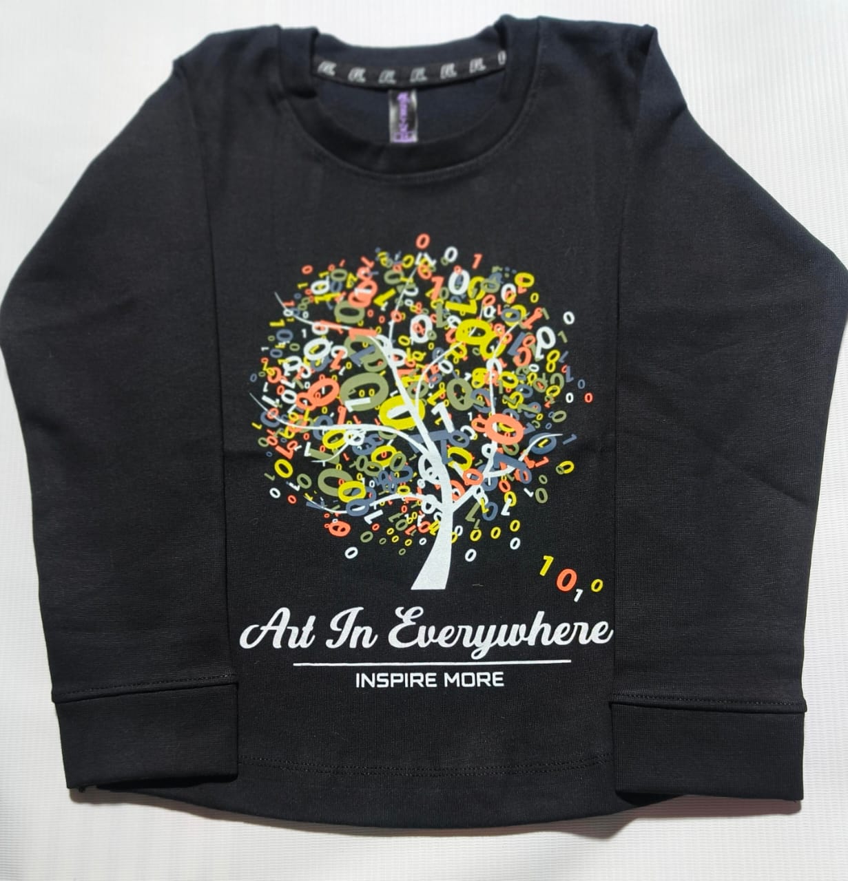 Girls Full Sleeves Regular Fit Solid Cotton T-Shirts(Pack of 3 - Pink, Back & Mehendi)