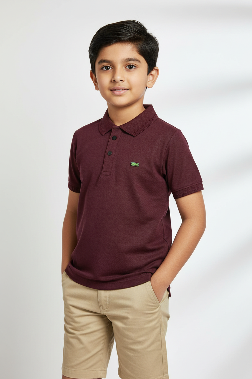 Boys Premium Polo Half Sleeves Regular Fit T-Shirt