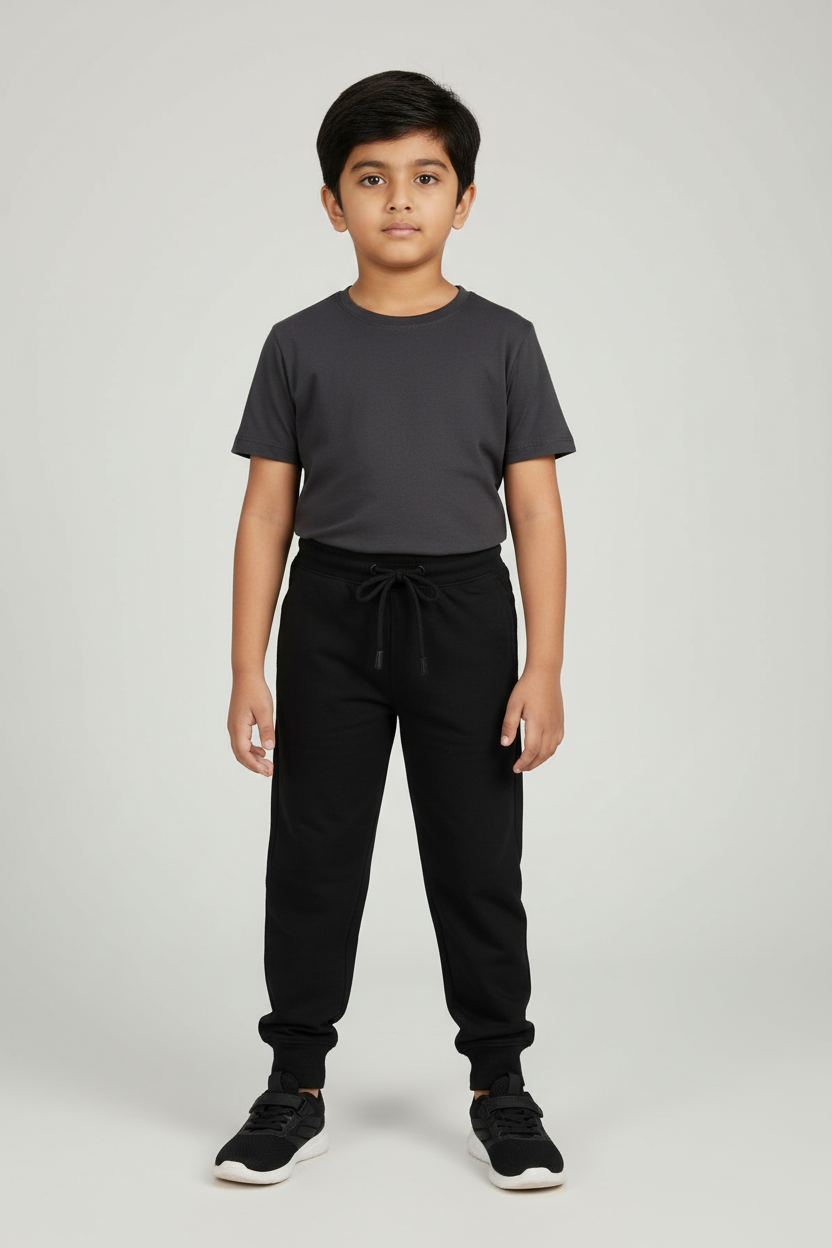 Boys Solid Regular Fit Joggers Track Pant