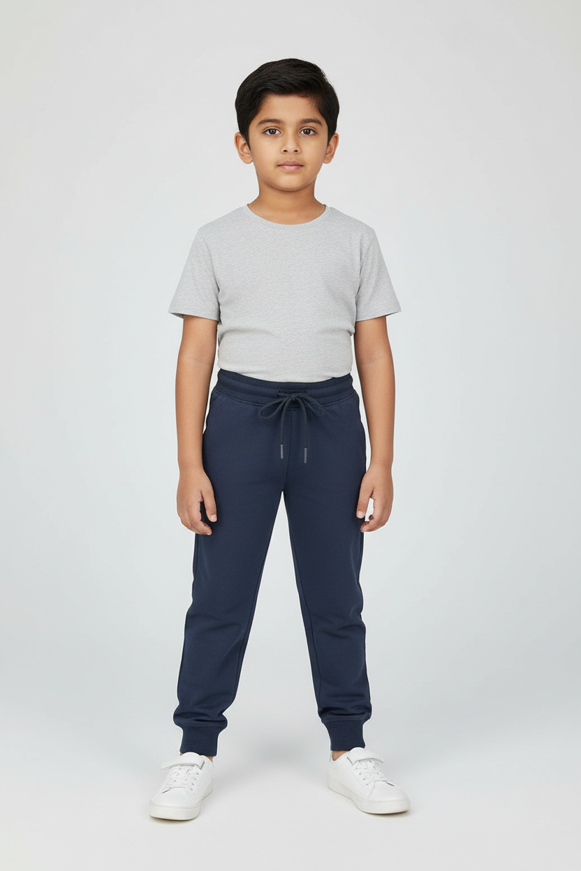 Boys Solid Regular Fit Joggers Track Pant