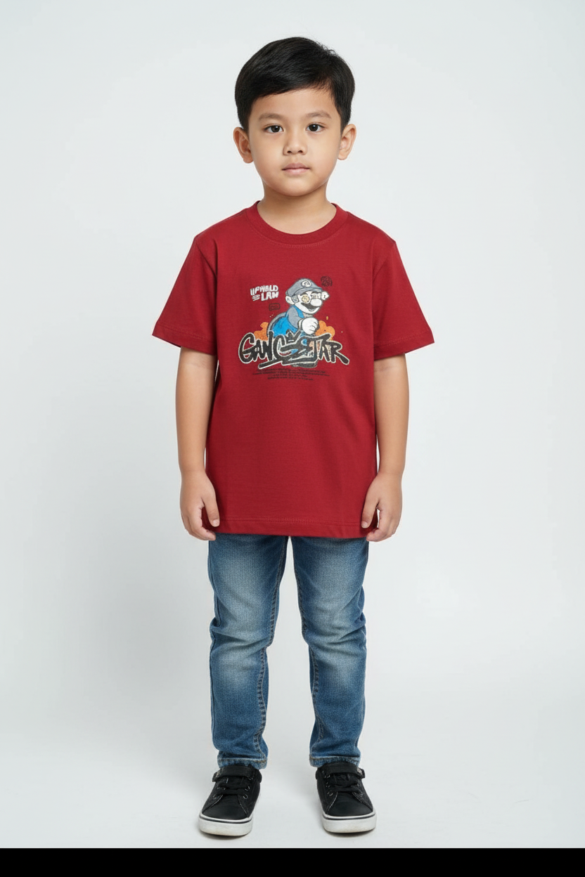 Boys Front and Back Printed Half-Sleeve Regular T-shirts(Pack of 3 - Marron, Lightpurple & Halfwhite)