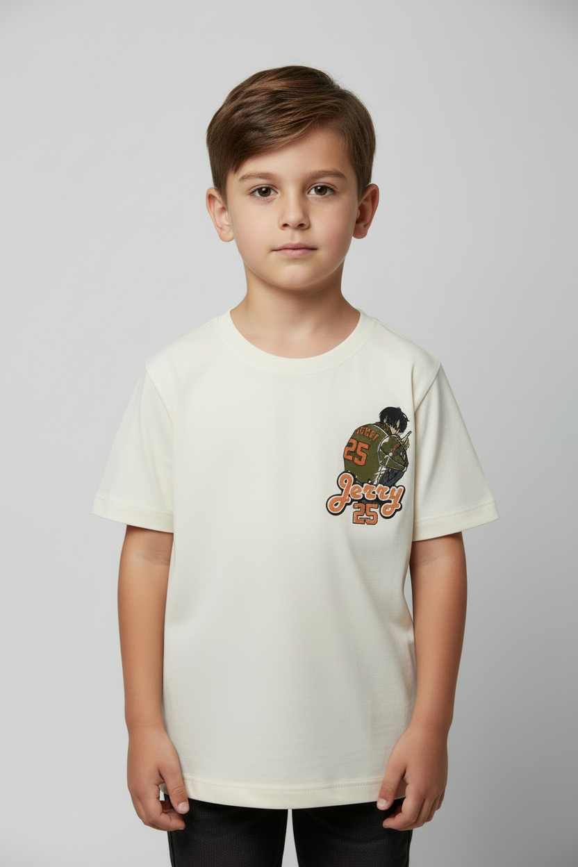 Boys Front and Back Printed Half-Sleeve Regular T-shirts(Pack of 3 - Half While, Marron & Brown)