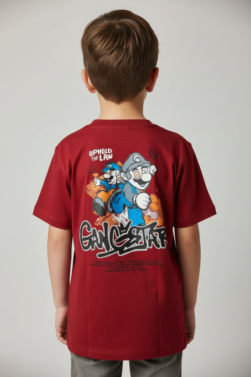 Boys Front and Back Printed Half-Sleeve Regular T-shirts(Pack of 3 - Marron, Lightpurple & Halfwhite)