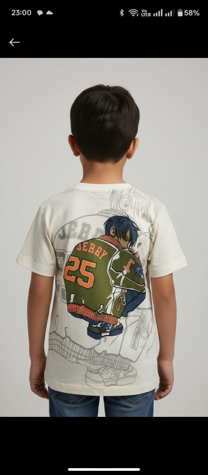 Boys Front and Back Printed Half-Sleeve Regular T-shirts(Pack of 3 - Half While, Marron & Brown)