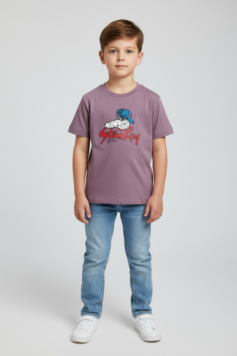Boys Front and Back Printed Half-Sleeve Regular T-shirts(Pack of 3 - Marron, Lightpurple & Halfwhite)