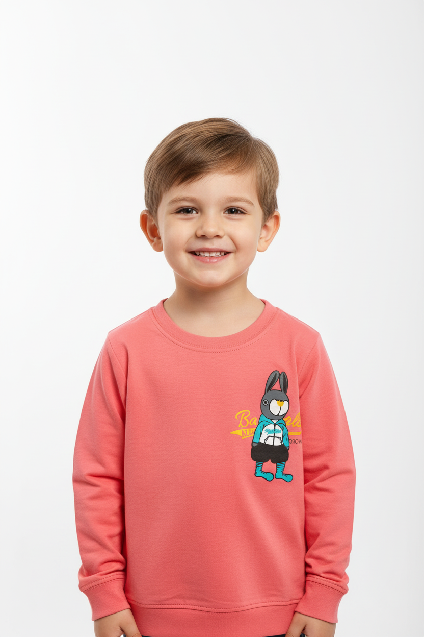 Boys Full Sleeves Regular Fit Cotton T-Shirts(Pack of 3 - Pink, Marron & Grey)