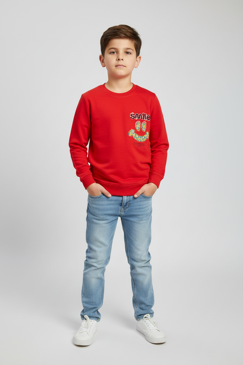 Boys Full Sleeves Regular Fit Cotton T-Shirts(Pack of 3 - Red, Litegreen & Blue)