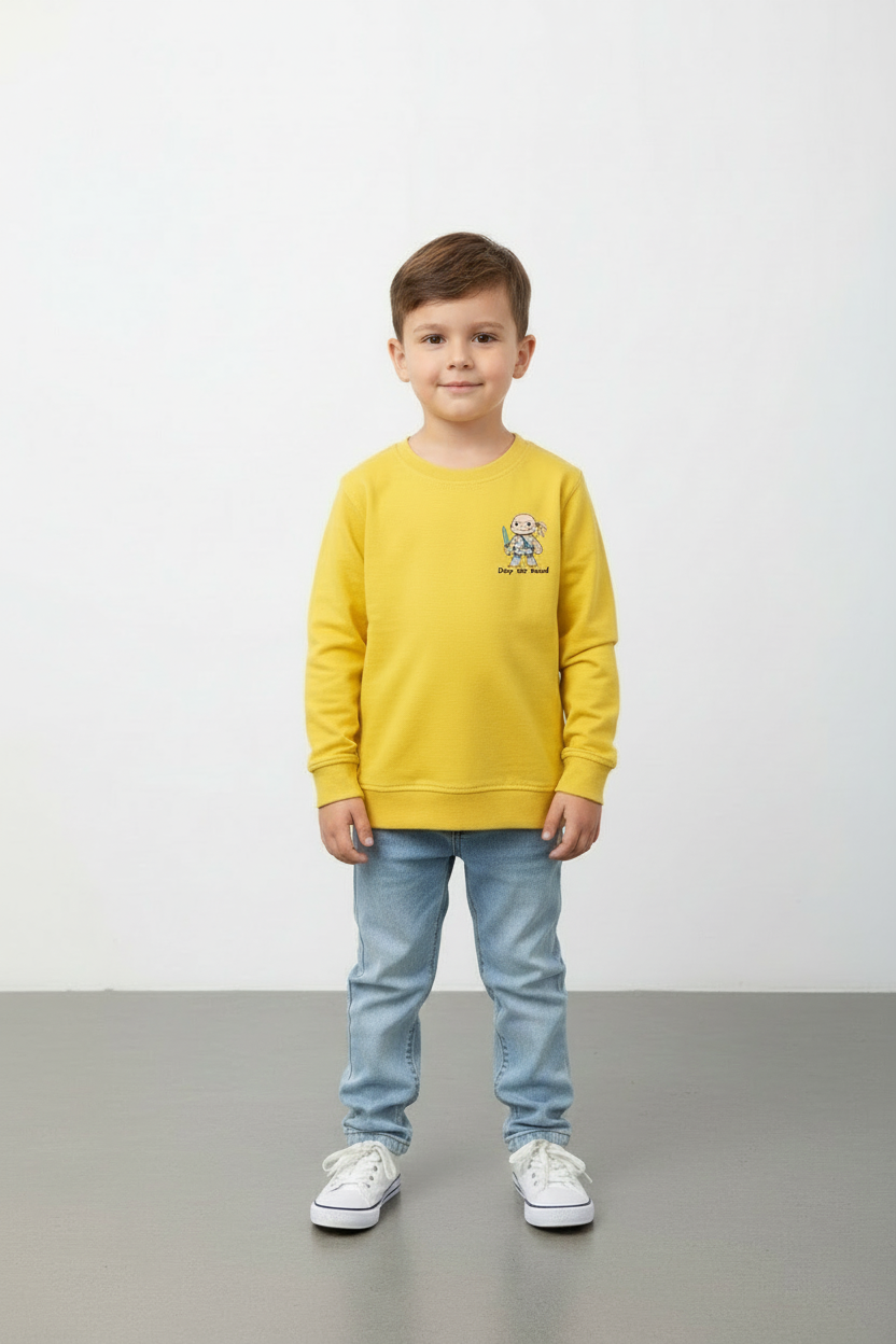 Boys Full Sleeves Regular Fit Cotton T-Shirts(Pack of 2 - Yellow & Navyblue)