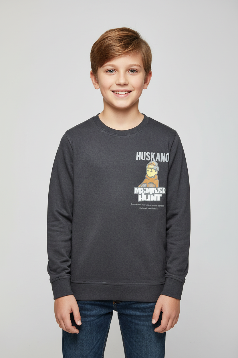 Boys Full Sleeves Regular Fit Cotton T-Shirts(Pack of 2 - Litegreen & Black)