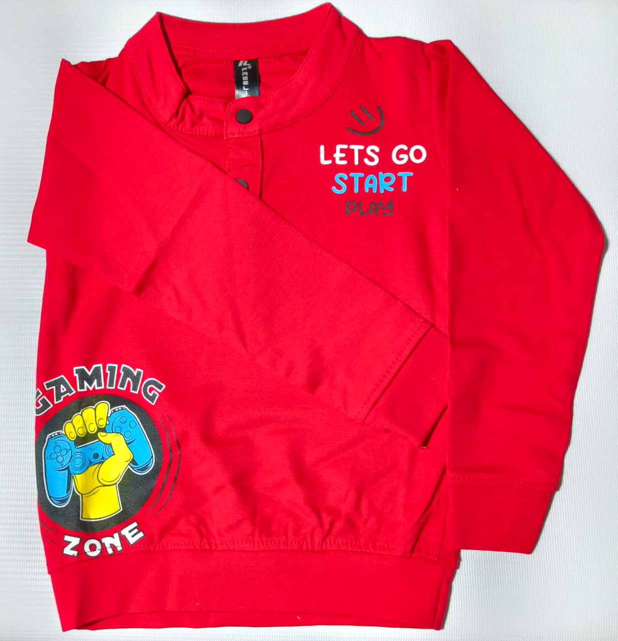 Boys and Girls Premium Front and Back Printed Y Neck Full-Sleeve T-shirt