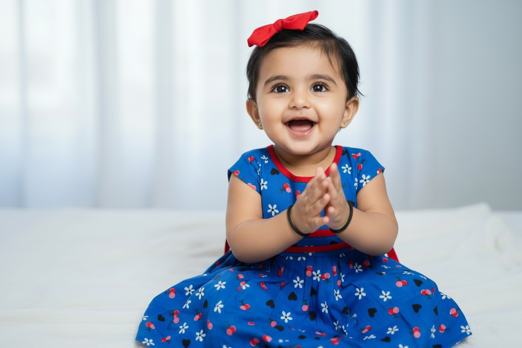 Baby Girl Floral print Frock - Knee Length Fit